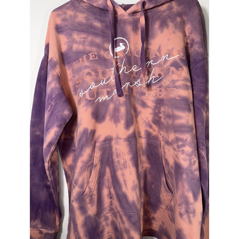 Southern Marsh Hoodie Women's Medium Red Tie-Dye Preppy Pullover